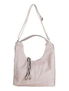 Fashionhunters Light beige eco-leather shoulder bag