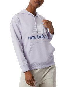 Majica s kapuljačom New Balance Essentials Stacked Logo Oversized Pullover Hoodie wt03547-grv