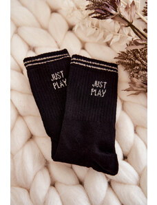 Kesi Women's Sports Socks Horizontal Inscription Just Play Black