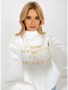 Fashionhunters Ecru sweatshirt with print
