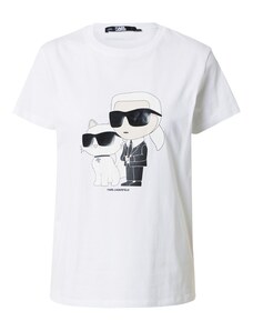 Karl Lagerfeld Majica 'Ikonik 2.0' boja pijeska / crna / prljavo bijela / bijela