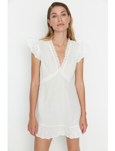 Trendyol bijela čipka detaljna haljina za plažu