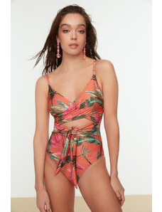 Trendyol cvjetni uzorak s dvostrukim kopčanjem link kupaći kostim