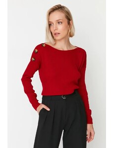 Trendyol crveni gumb Detaljni džemper od pletenine