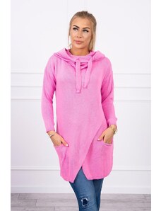 Kesi Džemper s kvačilom na dnu svijetlo ružičaste boje