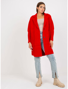 Fashionhunters Lady's red alpaca coat with pockets by Eveline