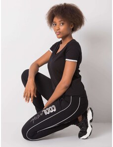 Fashionhunters Black women's sweatpants with application