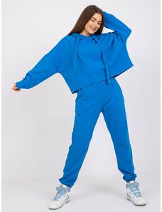 Fashionhunters Basic dark blue hoodie set