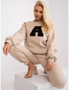 Fashionhunters Cotton tracksuit Edvige in beige