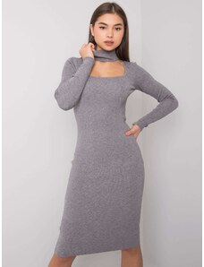 Fashionhunters Grey knitted dress OH BELLA