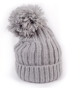 Winter women's hat with pompom Shelvt gray