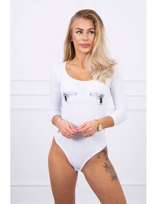 Kesi Body blouse with pistol print in white
