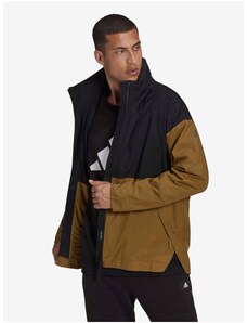 Smeđe-crna muška lagana jakna s kapuljačom adidas Performance Urban - Muškarci