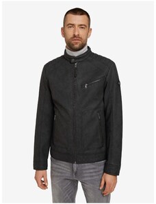 Crna muška jakna od umjetne kože Tom Tailor - Muškarci