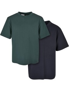 Urban Classics Majica mornarsko plava / tamno zelena