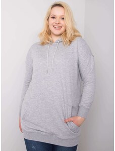 Fashionhunters Grey melange cotton sweatshirt