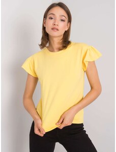 Fashionhunters RUE PARIS Yellow cotton blouse