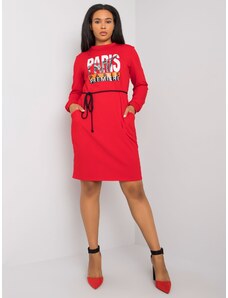 Fashionhunters Red cotton dress by Lareen
