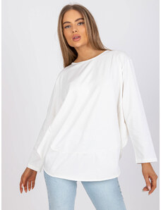 Fashionhunters Ecru oversize blouse with long sleeves Renata