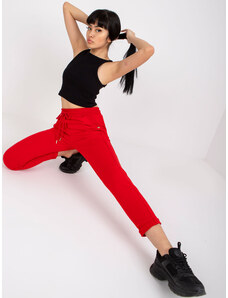Fashionhunters Basic red sweatpants with pockets