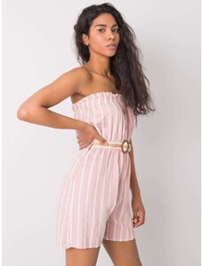 Fashionhunters Pink-and-white striped overall Soledad RUE PARIS