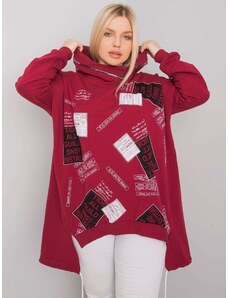 Fashionhunters Larger size chestnut sweatshirt with print and application