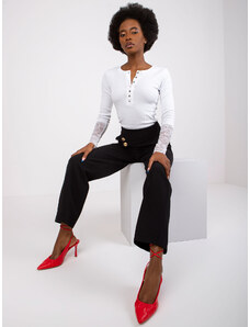 Ženske crne pantalone Fashionhunters Fashionhunters