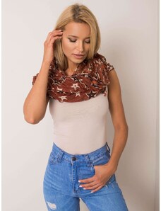 Fashionhunters Brown flower scarf