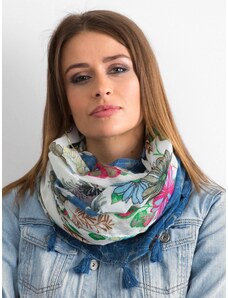 Fashionhunters Blue scarf with floral print