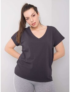 Fashionhunters Women's V-shirt with graphic V-neck in oversized sizes