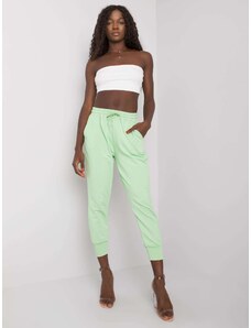 Fashionhunters Light Green Women's Cotton Trousers