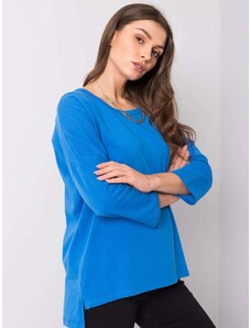 Fashionhunters Lady's blue cotton blouse