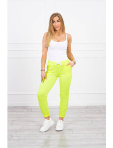 Kesi Cotton trousers yellow neon color
