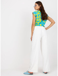 Fashionhunters White wide trousers with pockets