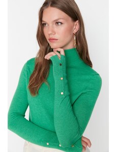 Trendyol Smaragd Crop Premium pređa / Posebna pređa Osnovni džemper od pletenina