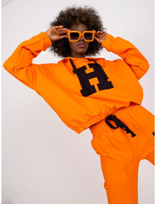 Fashionhunters Orange cotton tracksuit by Natela