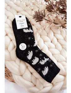 Kesi Women's woolen socks in Polar Bear black