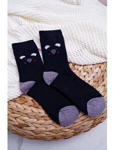 Kesi Women's socks Warm Black with Panda