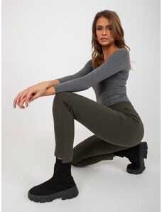 Fashionhunters Basic khaki sweatpants with pockets