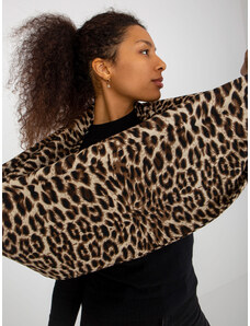 Fashionhunters Lady's beige leopard scarf