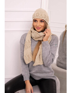 Kesi Women's set with scarf Adrianna K417 dark beige