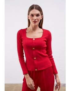 Gusto kvadratni ovratnik Camisole bluza - crvena