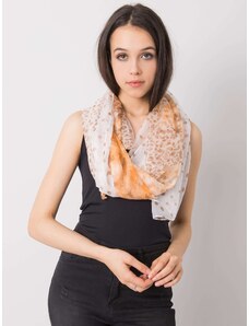Fashionhunters Brown and orange scarf with print