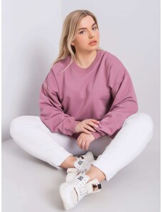 Fashionhunters Powder pink plus size hoodless sweatshirt