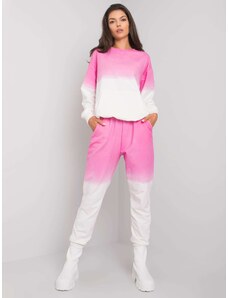 Fashionhunters Pink two-piece cotton set