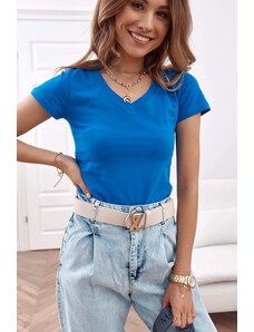 FASARDI V-neck T-shirt in cornflower blue