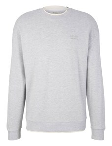 TOM TAILOR DENIM Sweater majica svijetlosiva / bijela