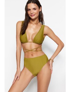 Trendyol zeleni donji dio bikinija visokog struka s redovitim nogama