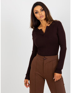 Fashionhunters Women's blouse with long sleeves - brown
