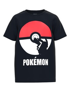 NAME IT Majica 'Nabel Pokemon' svijetlocrvena / crna / bijela